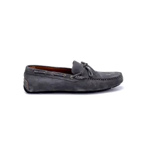 Grey Men Leather Suede Loafer