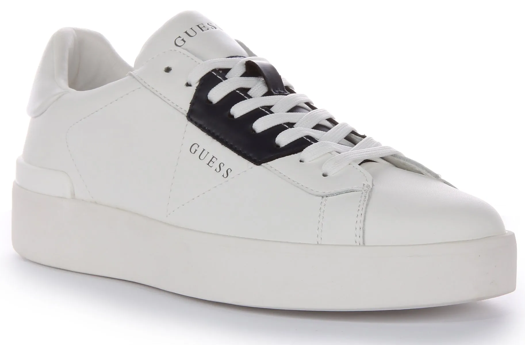 Guess Parma Low Trainers In White Black For Men