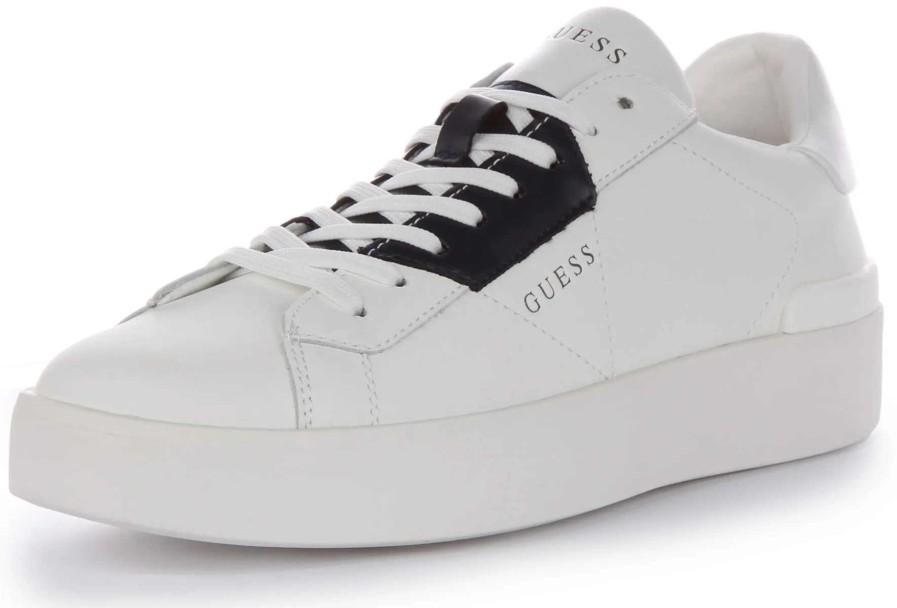 Guess Parma Low Trainers In White Black For Men