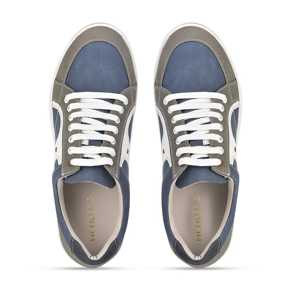 Healers Casual Blue Lace-Up Sneakers For Men SYN-46 By Liberty