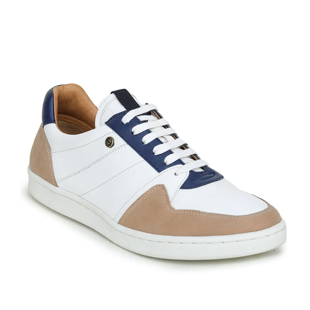 Healers Casual White Lace-Up Sneakers For Men SYN-65 By Liberty