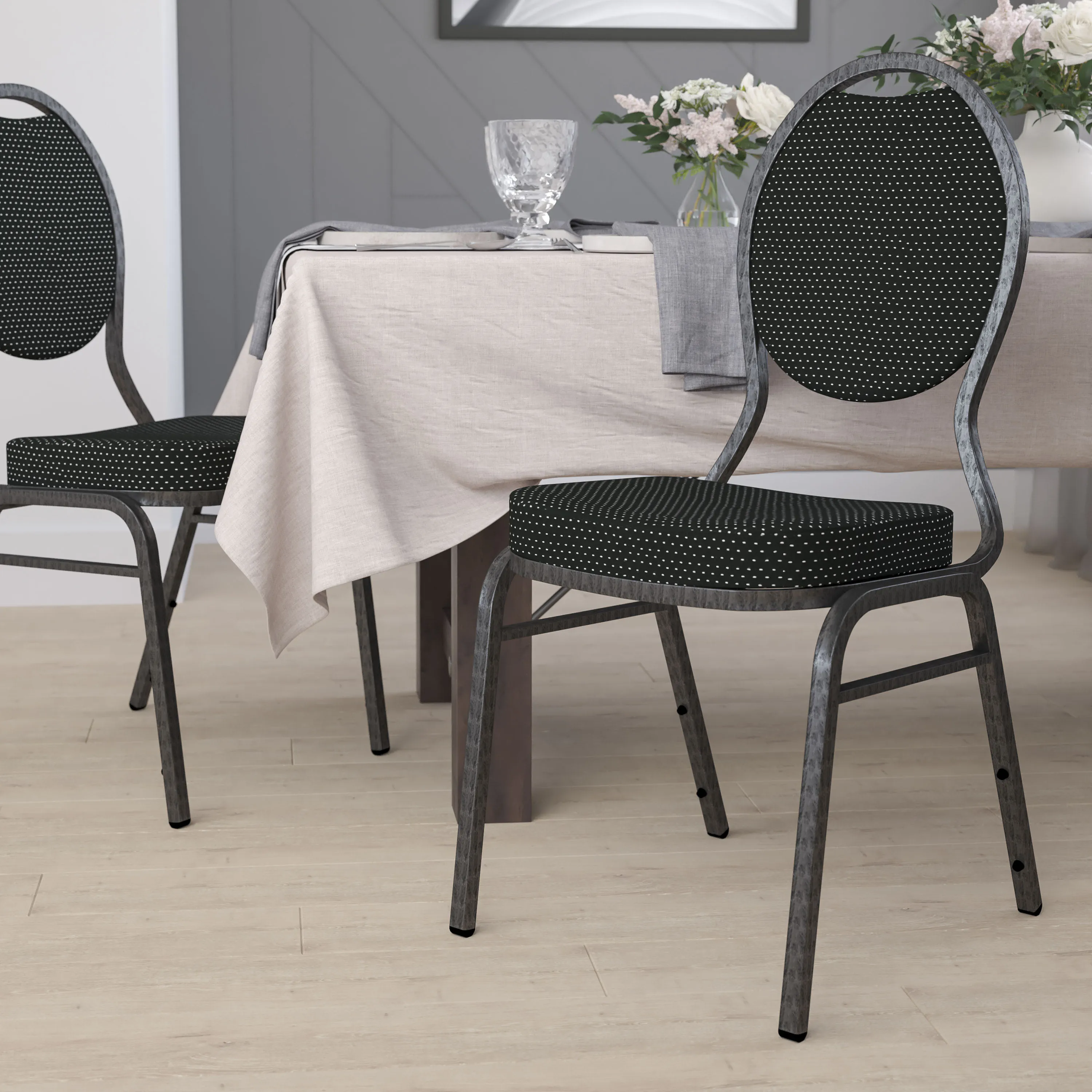 HERCULES Series Teardrop Back Stacking Banquet Chair