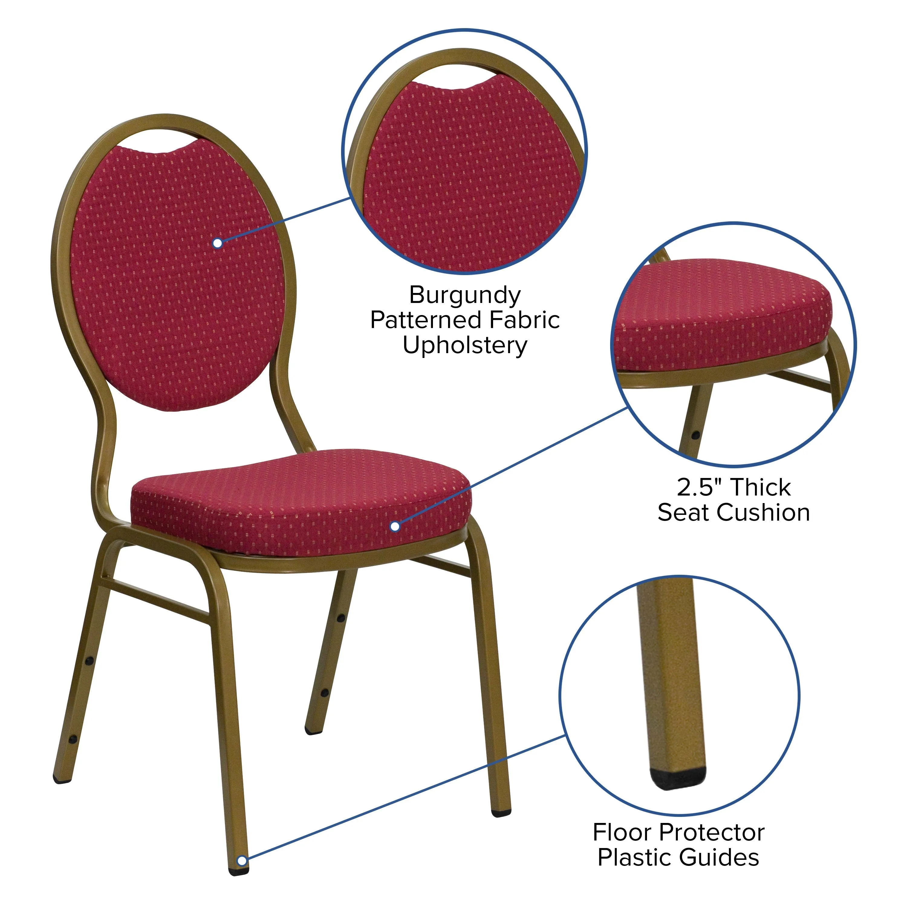 HERCULES Series Teardrop Back Stacking Banquet Chair