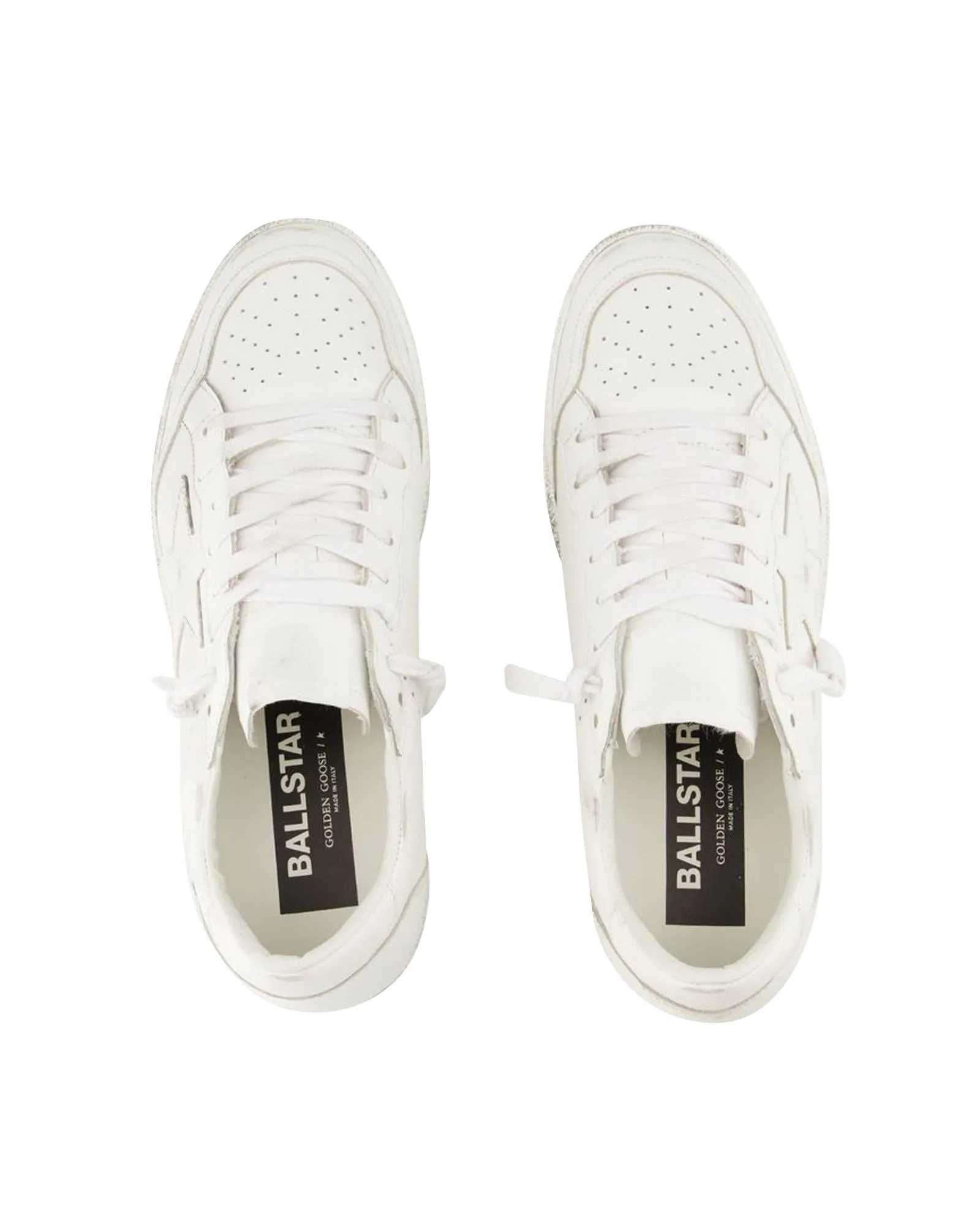 Iconic Leather Star Sneakers with Round Toe and Top Laces