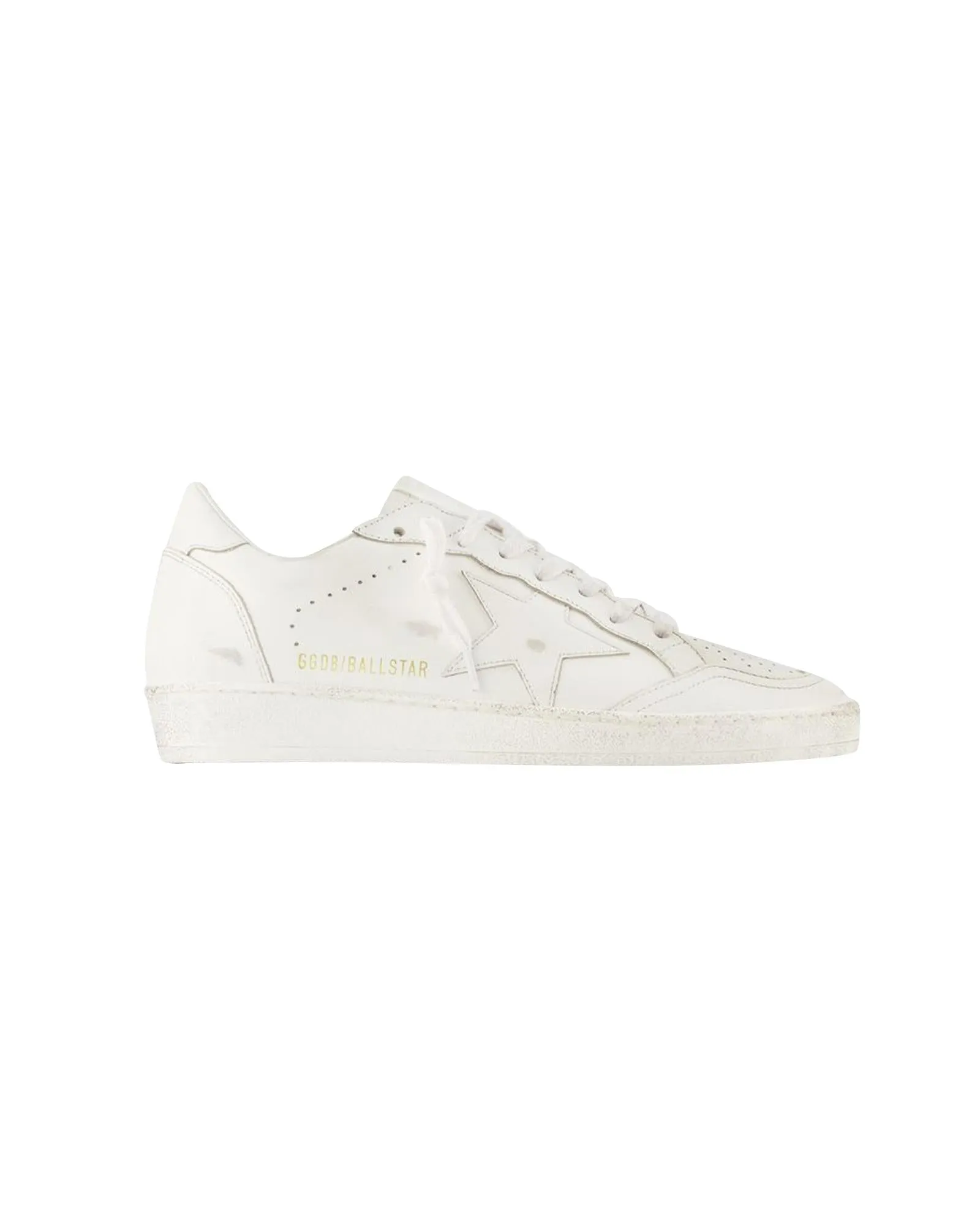 Iconic Leather Star Sneakers with Round Toe and Top Laces