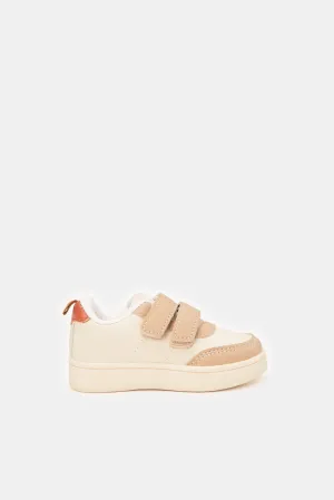 Infant Boys Beige Double Strap Sneakers