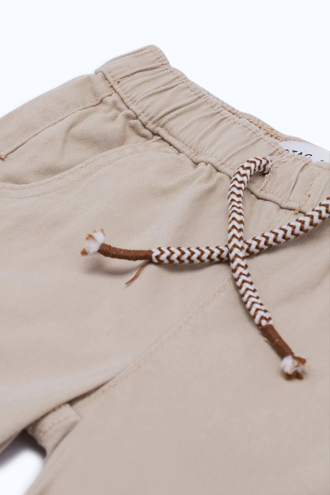 Infant Boys Beige Twill Short Pull On