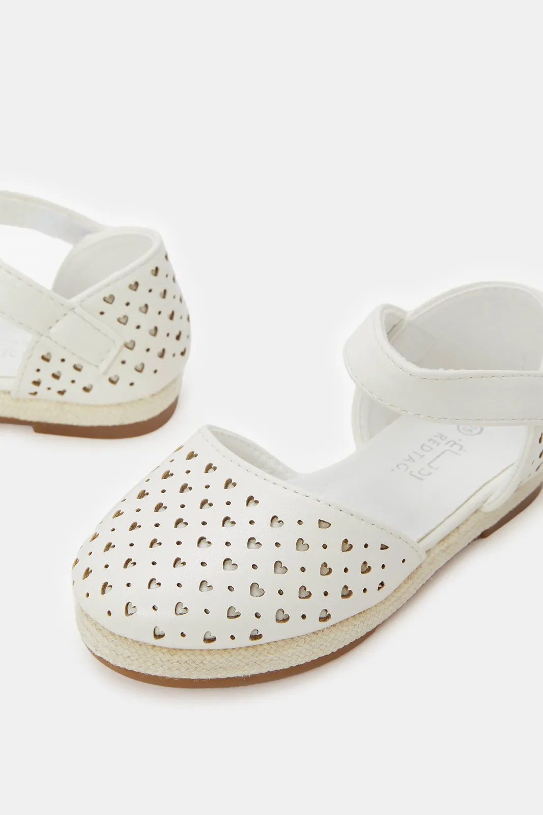 Infant Girls White Textured Espadrilles