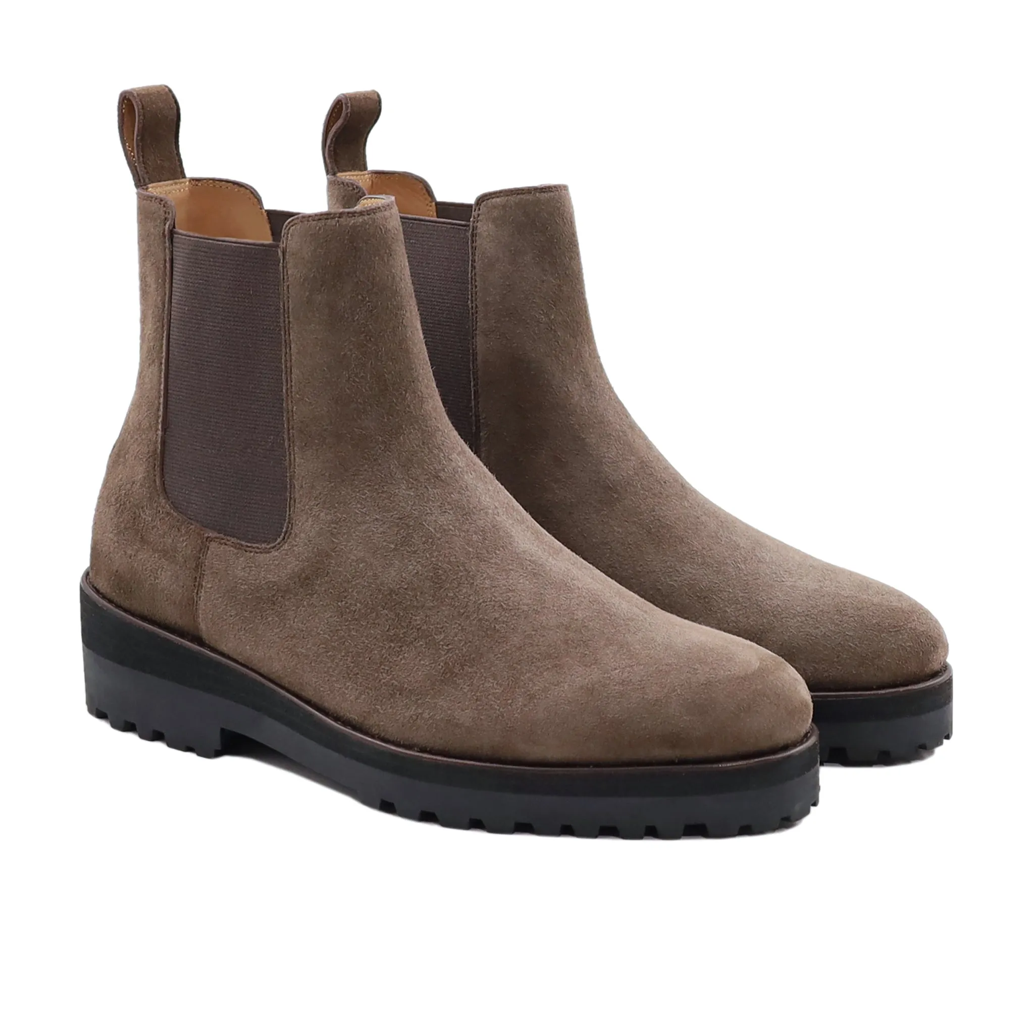 Jori - Men's Dark Brown Kid Suede Chelsea Boot