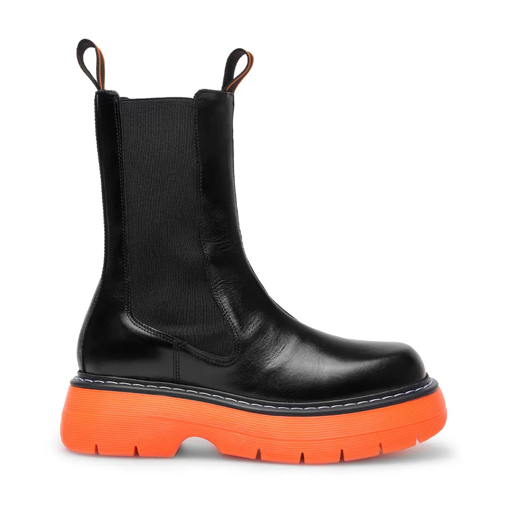 Joy Black Orange High Chelsea Boots