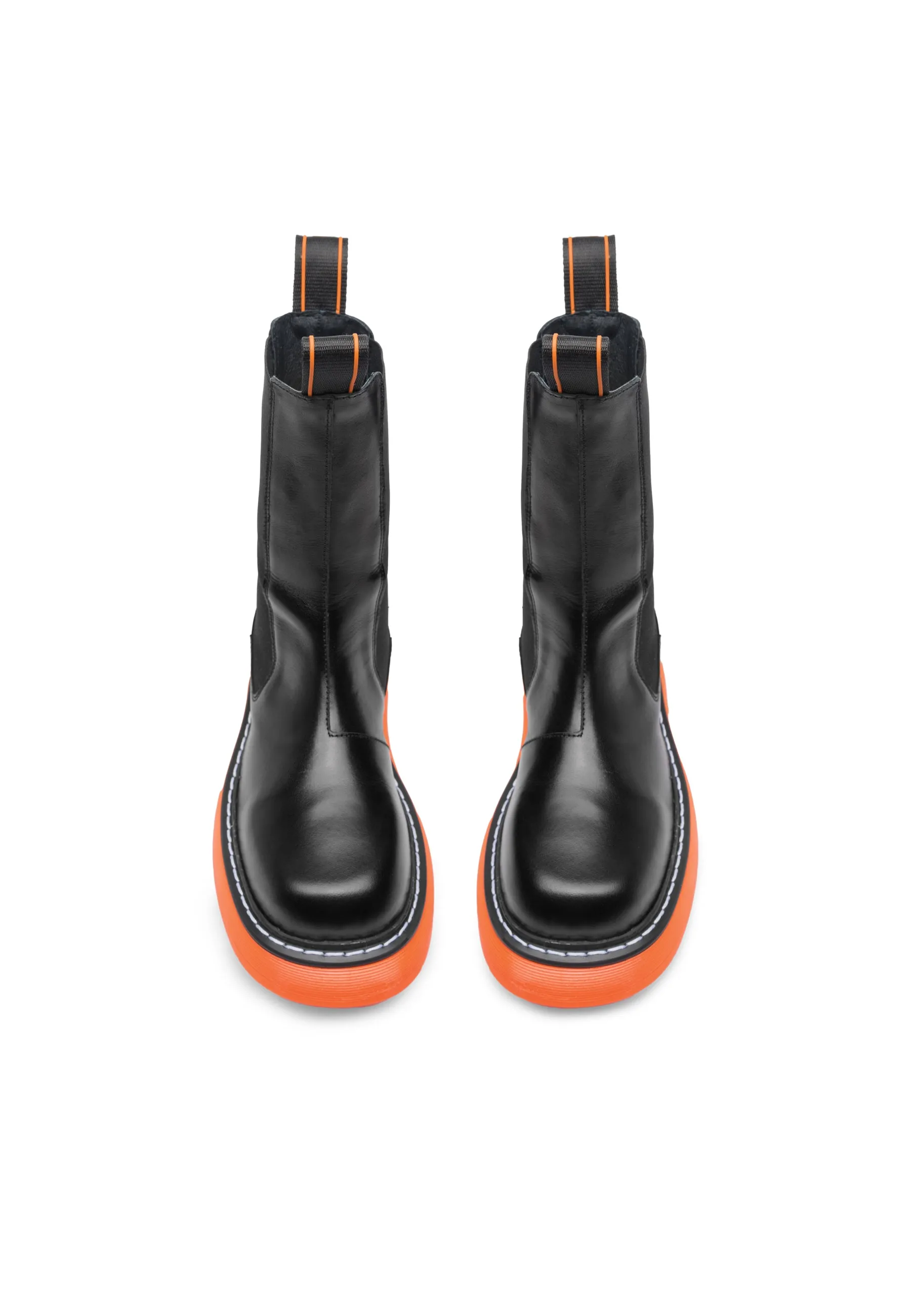 Joy Black Orange High Chelsea Boots