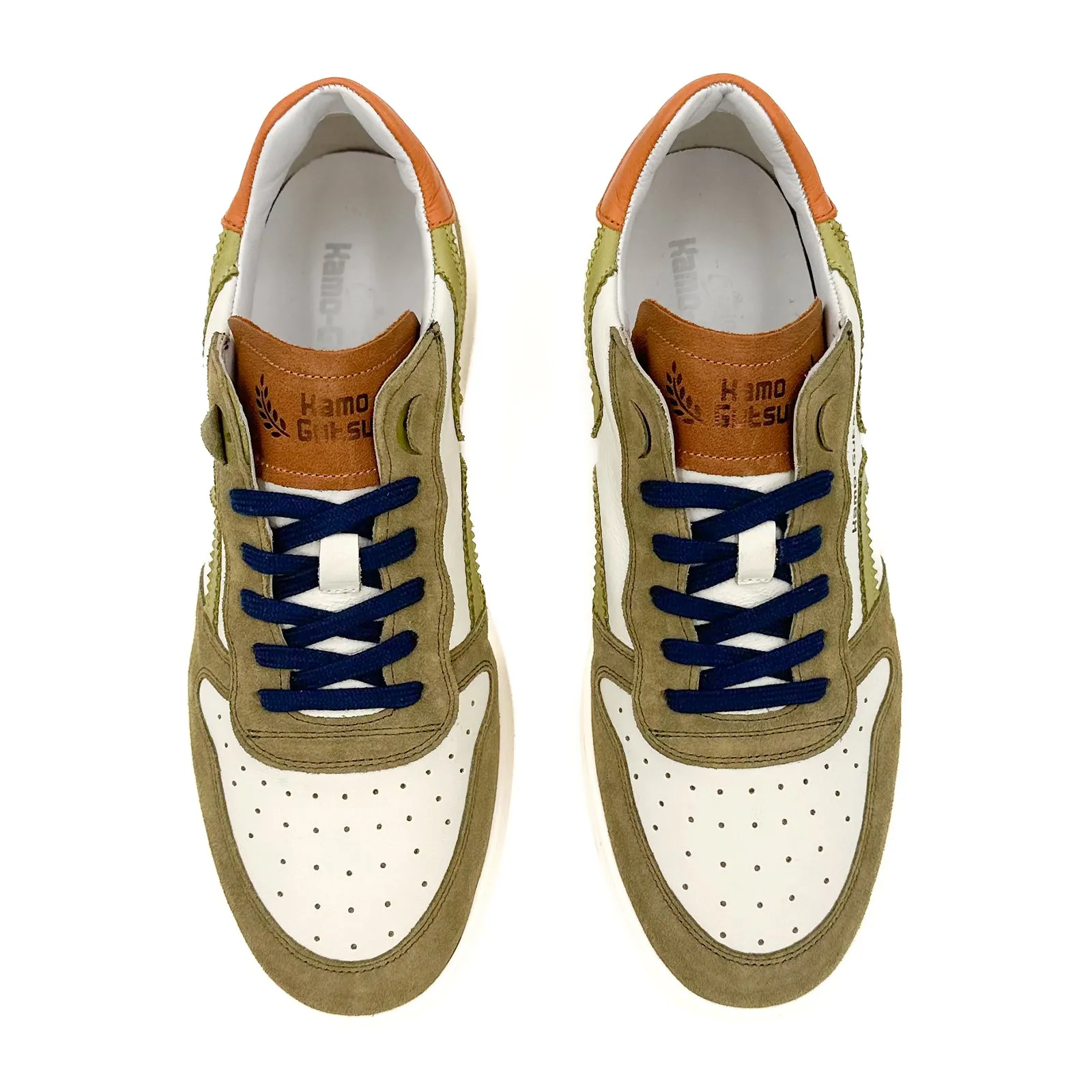 Kamo-Gutsu CAMPO 048 Sneaker (Men) - Khaki/White/Asparagus