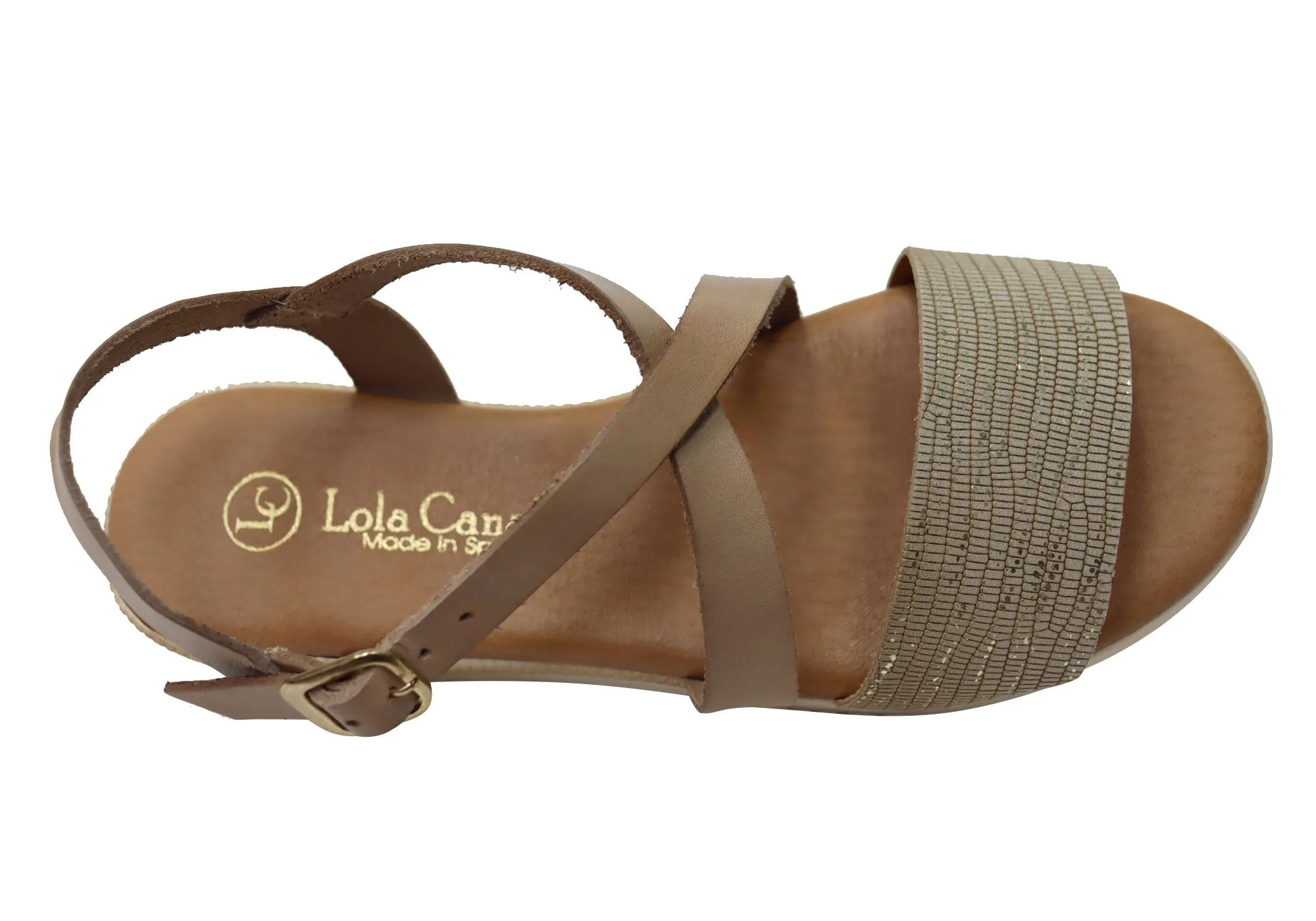 Lola Canales Cambridge Womens Comfort Leather Sandals Made In Spain