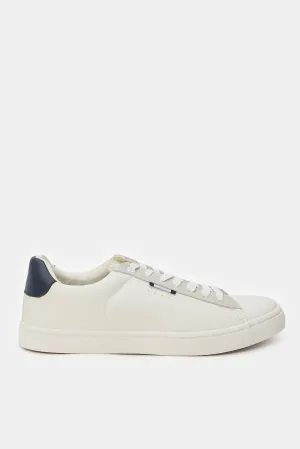 Men Cream Material Block Sneaker