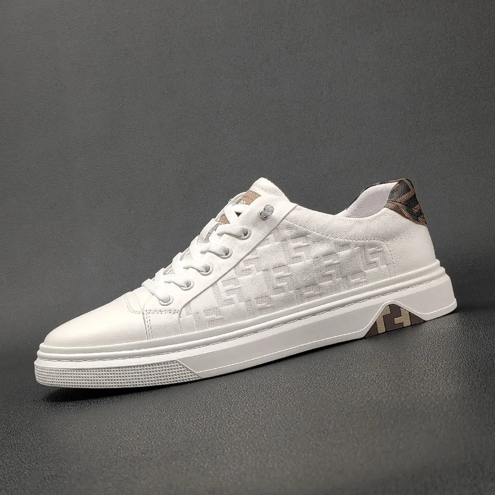 Men Stylish Figured Leather Fashion Casual Sneakers