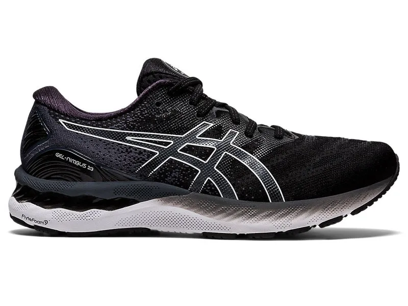 Men's Asics Gel-Nimbus 23, Black/White, 9.5 4E Extra Wide