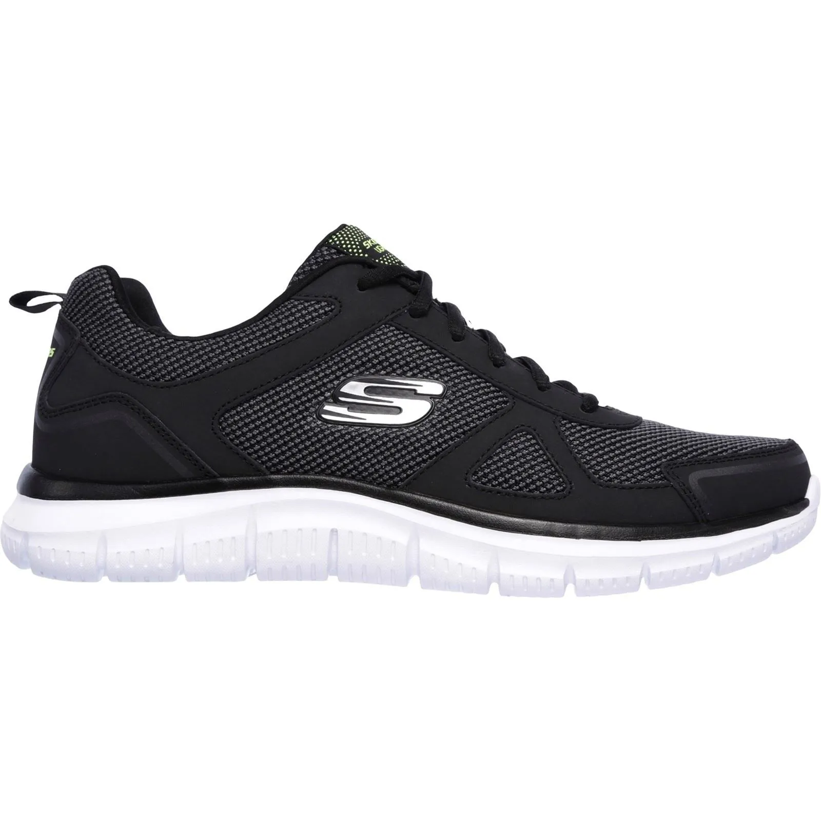 Men's Wide Fit Skechers 52630 Track Bucolo Sports Trainers - Black/White