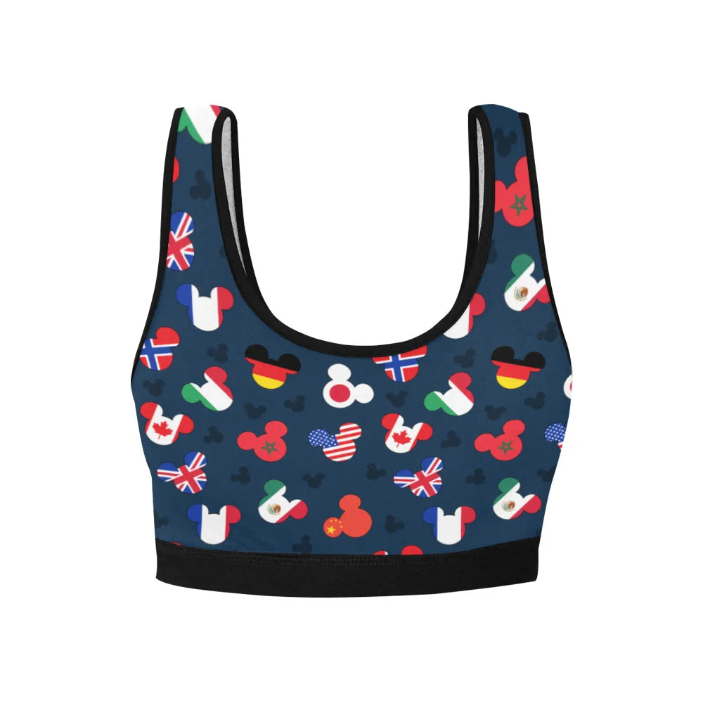 Mickey Flags Women's Sports Bra