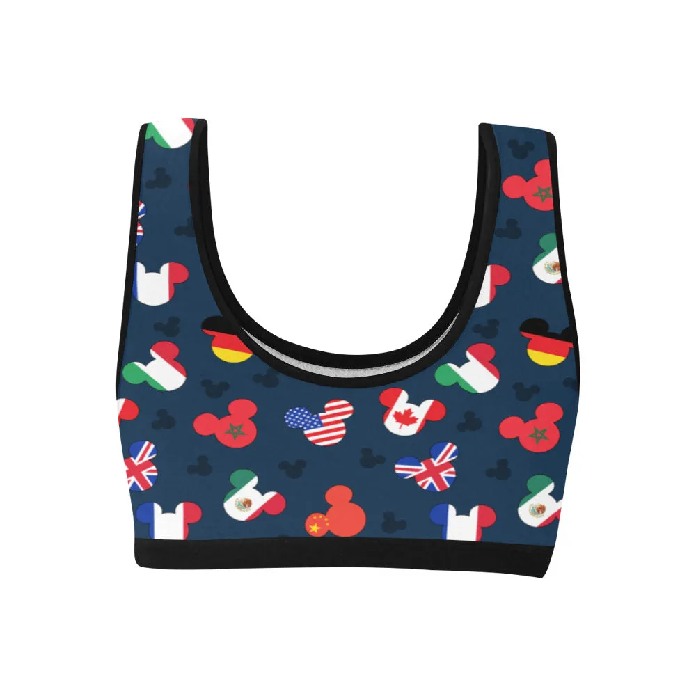 Mickey Flags Women's Sports Bra