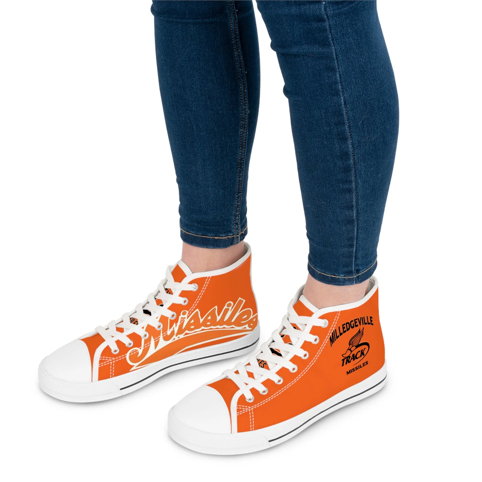 Missiles - Track Orange Women's High Top Sneakers