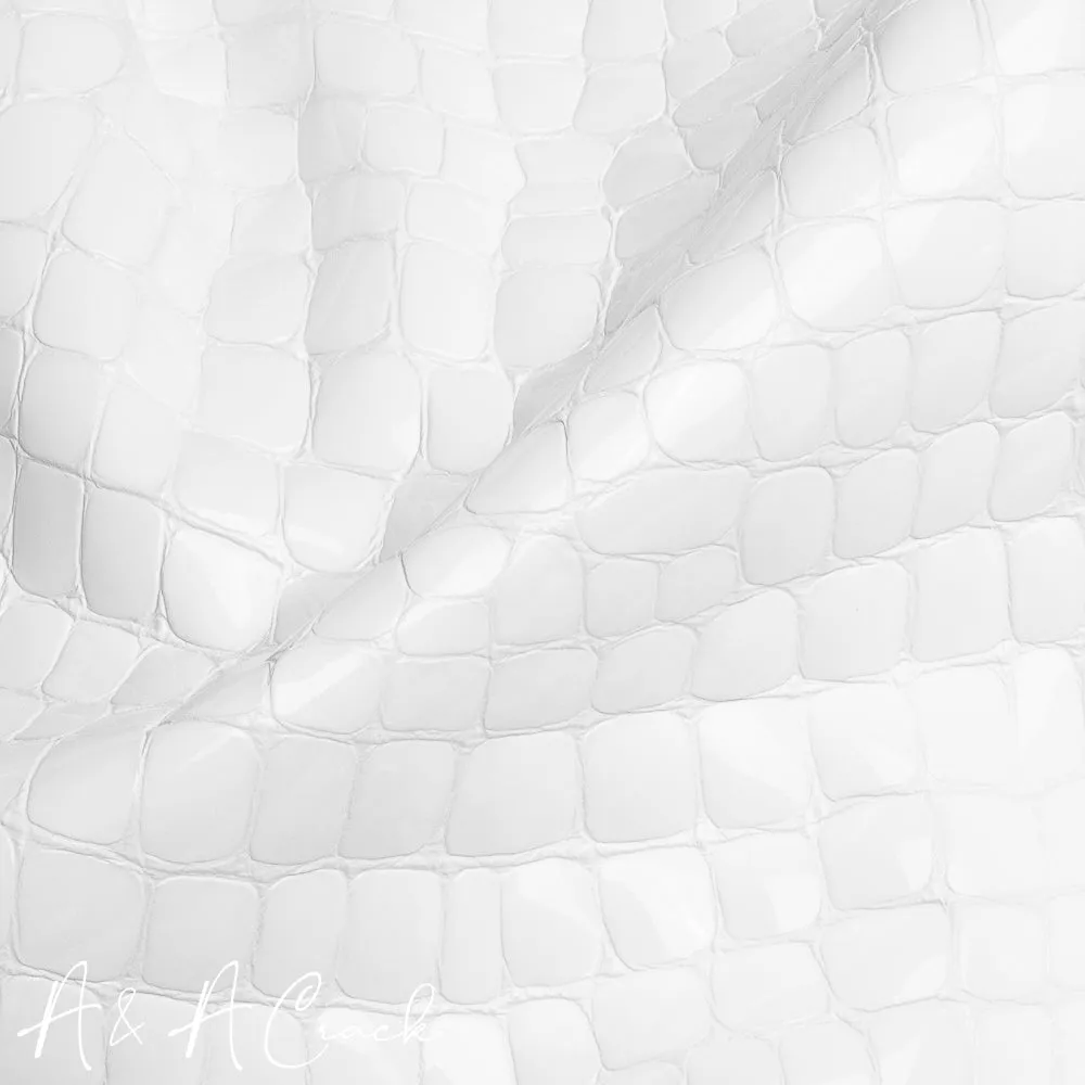 MOCK CROC PATENT - BRILLIANT WHITE - 1.0/1.2mm