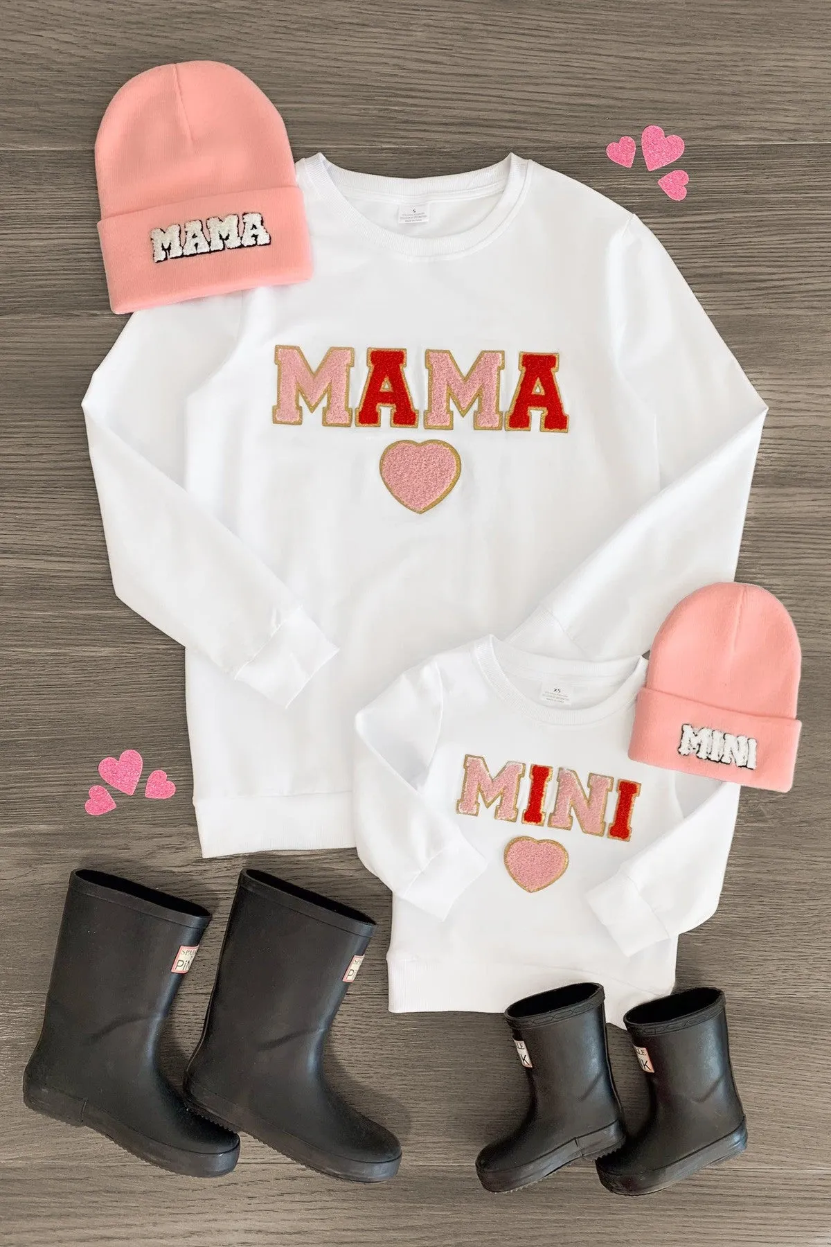 Mom & Me - "Mama & Mini" White Chenille Patch Top