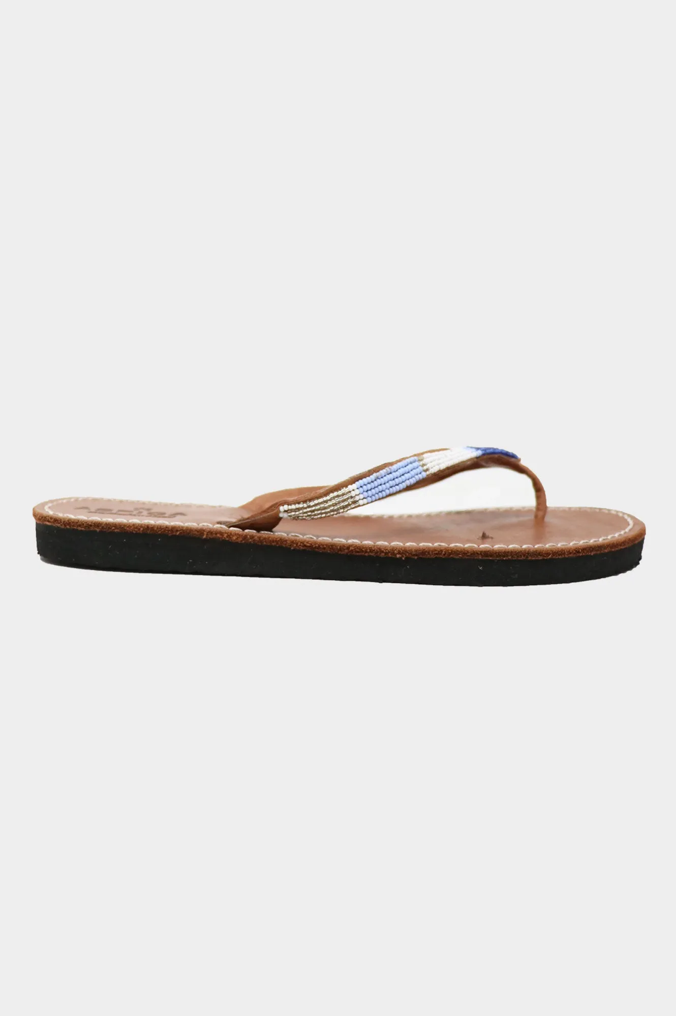 Naisha Soft Padded Sole Leather Sandals | Blue Metallics