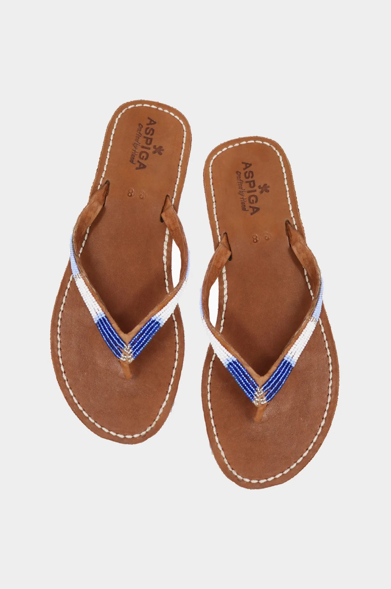 Naisha Soft Padded Sole Leather Sandals | Blue Metallics