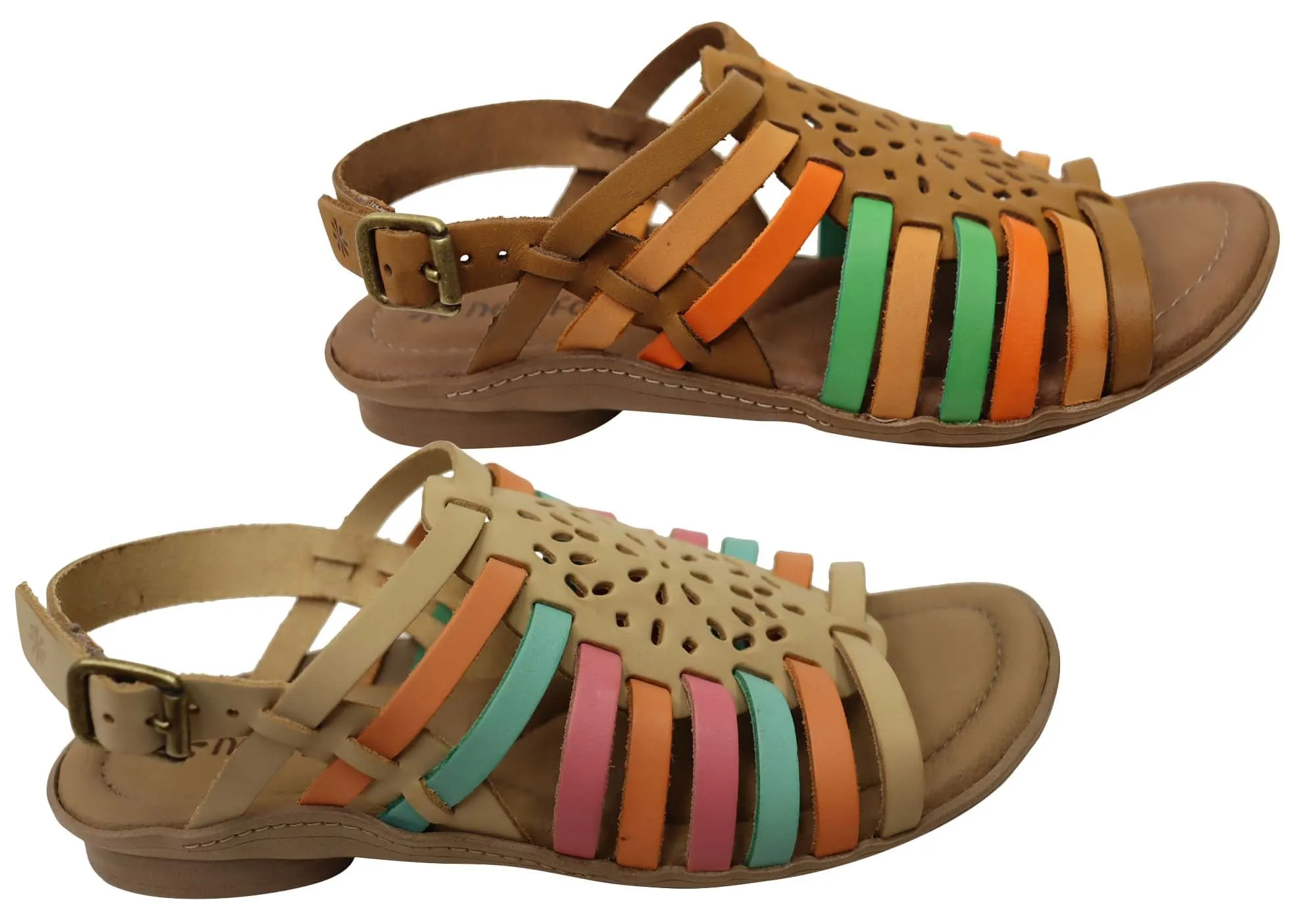 New Face Mary Womens Comfortable Leather Sandals Made In Brazil