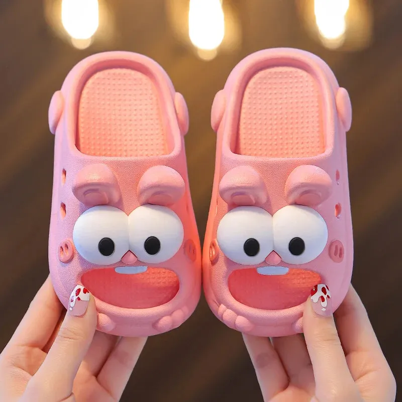 New Summer Aged 2-8 Children Slippers Cute Cartoon Sandals For Boys Girls Flip Flops Non-Slip Bathroom Indoor Home Kids Shoes