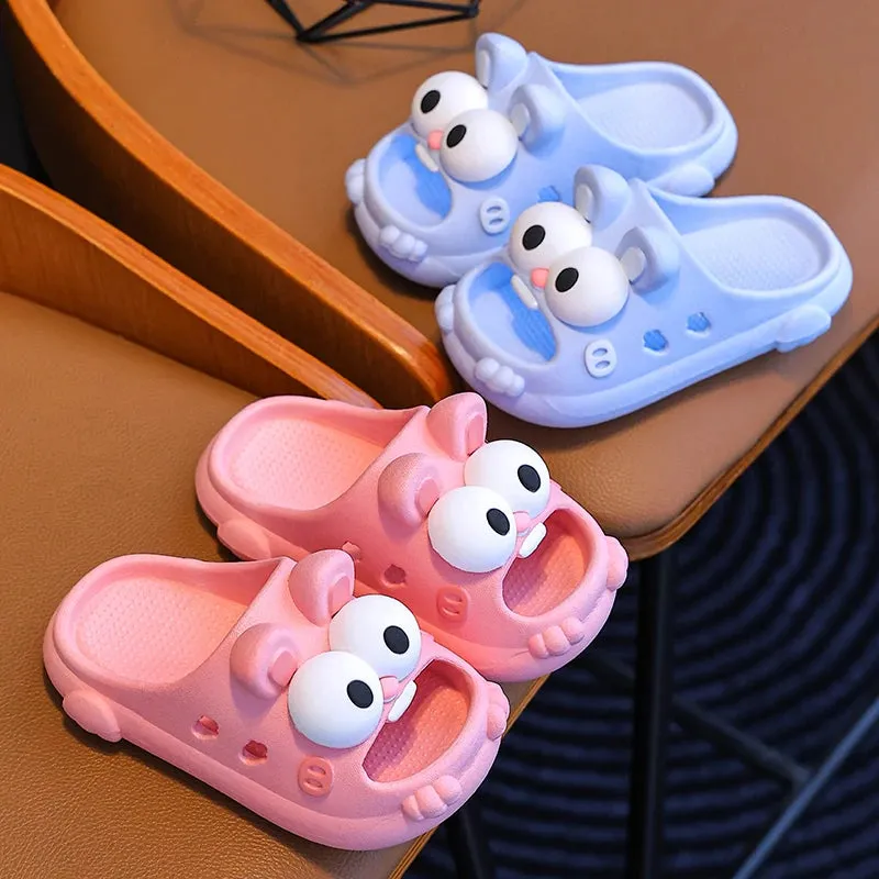 New Summer Aged 2-8 Children Slippers Cute Cartoon Sandals For Boys Girls Flip Flops Non-Slip Bathroom Indoor Home Kids Shoes