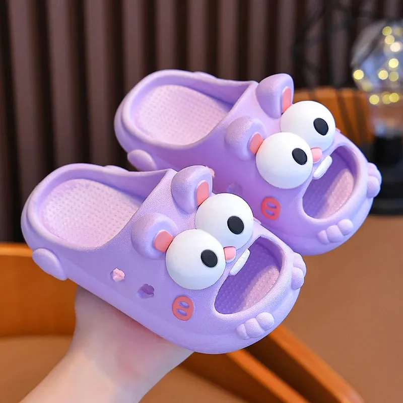 New Summer Aged 2-8 Children Slippers Cute Cartoon Sandals For Boys Girls Flip Flops Non-Slip Bathroom Indoor Home Kids Shoes