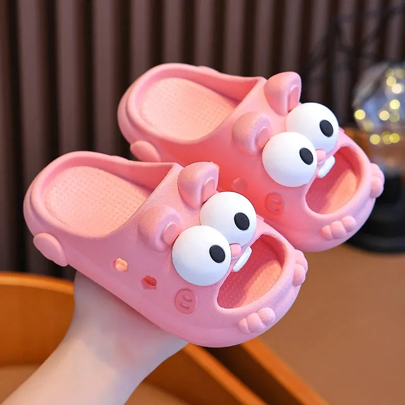 New Summer Aged 2-8 Children Slippers Cute Cartoon Sandals For Boys Girls Flip Flops Non-Slip Bathroom Indoor Home Kids Shoes