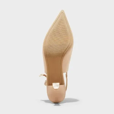 New - Women's Milan Slingback Kitten Pumps - A New Day