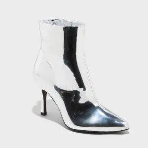 New - Women's Shandra Ankle Boots - A New Day Silver 8.5