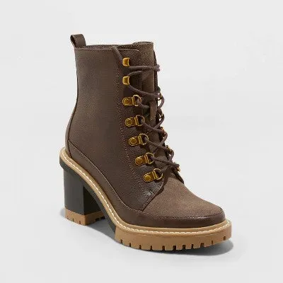 New - Women's Tessa Winter Boots - A New Day Brown 9.5