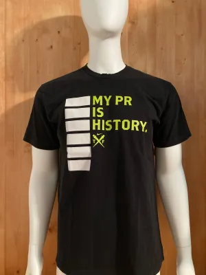 NIKE "MY PR IS HISTORY" TRACK & FIELD SLIM FIT MADE IN USA Graphic Print Adult T-Shirt Tee Shirt XL Xtra Extra Large Black  Shirt