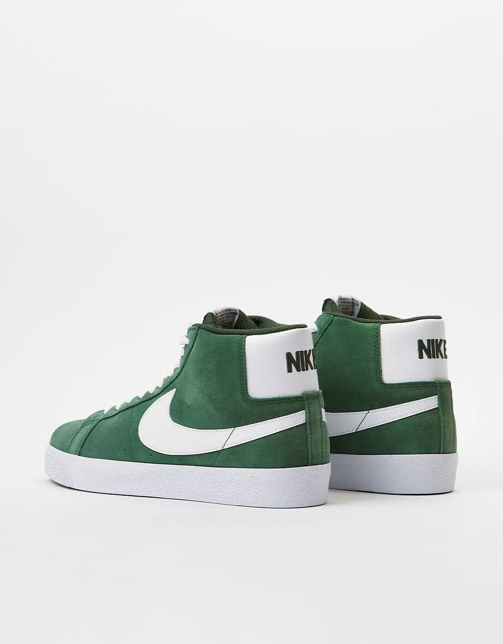 Nike SB Zoom Blazer Mid Skate Shoes - Fir/White-Fir-White-Gum Lt Brown