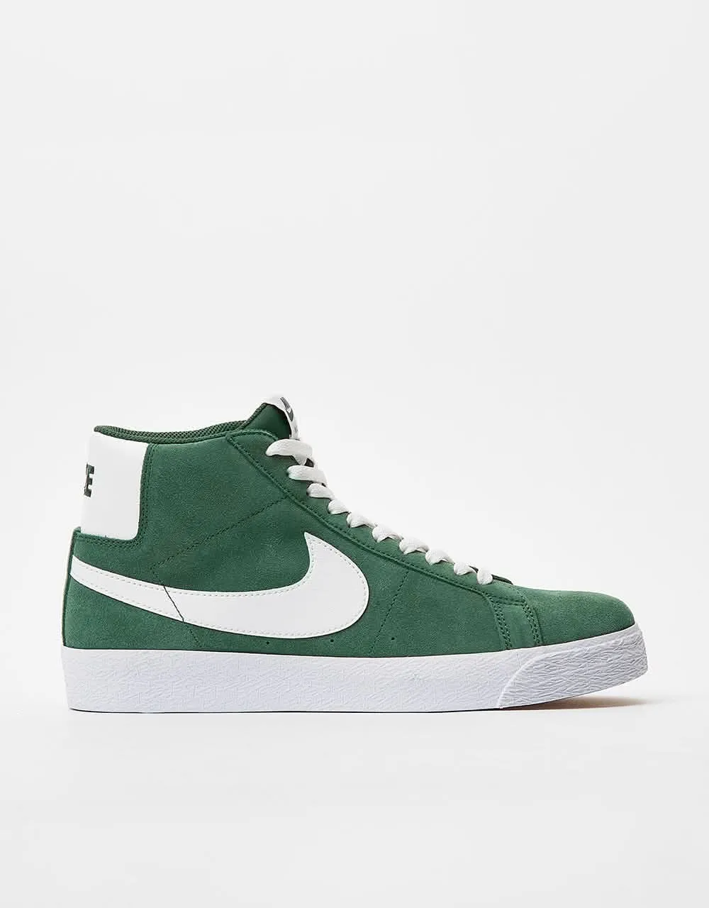 Nike SB Zoom Blazer Mid Skate Shoes - Fir/White-Fir-White-Gum Lt Brown