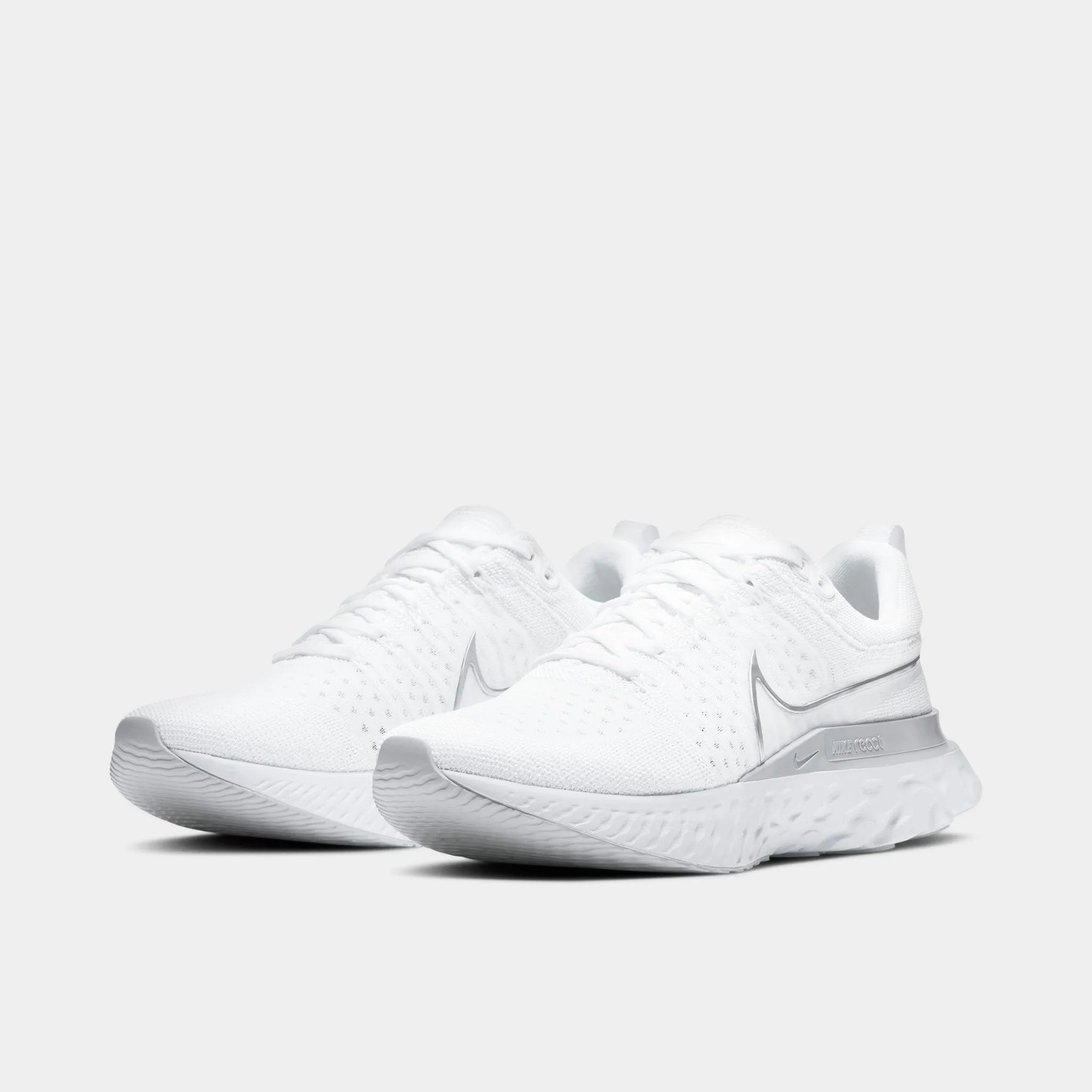 Nike Women's React Infinity Run Flyknit 2 White / Metallic Silver - Pure Platinum