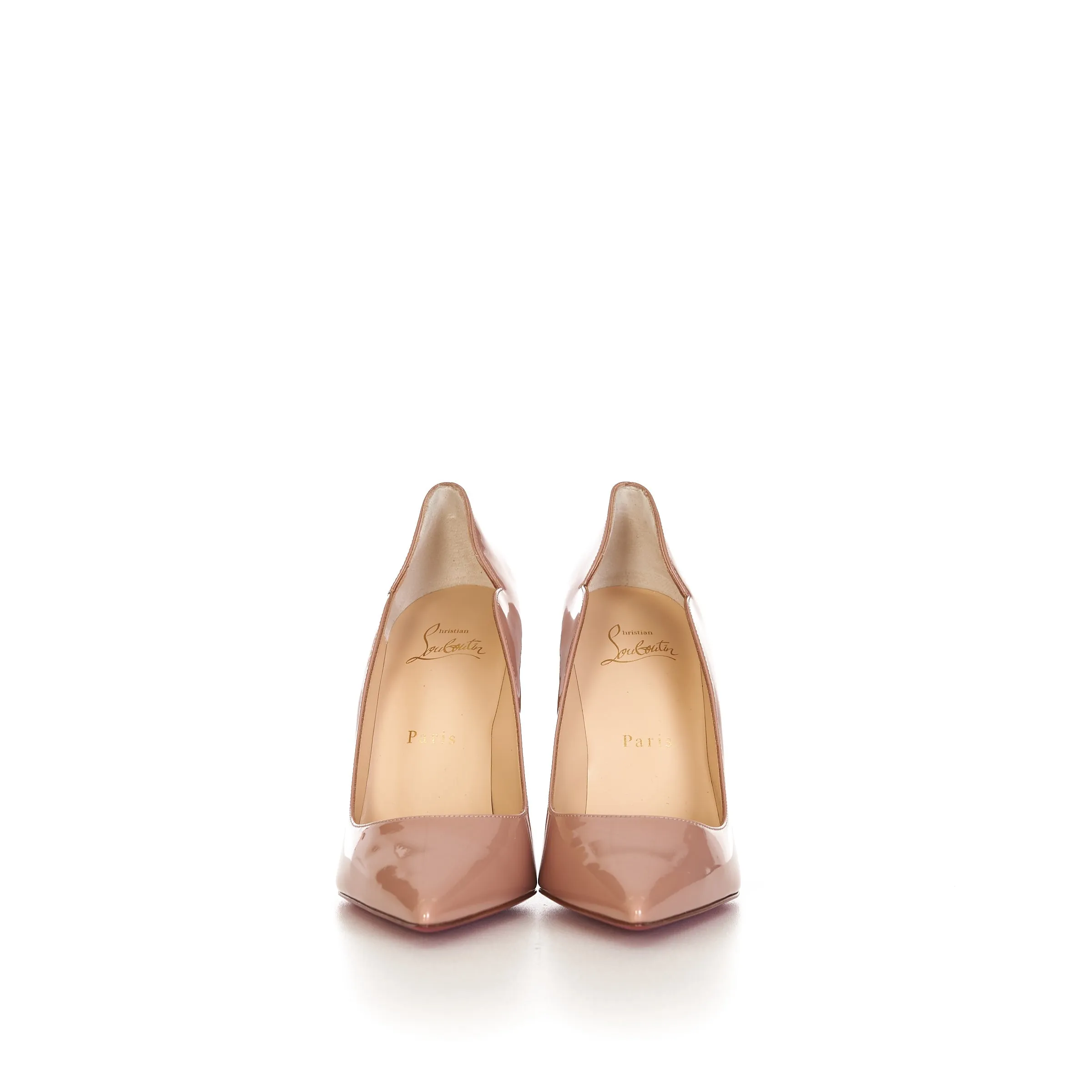 Nude Leather Lipchick Pump 100