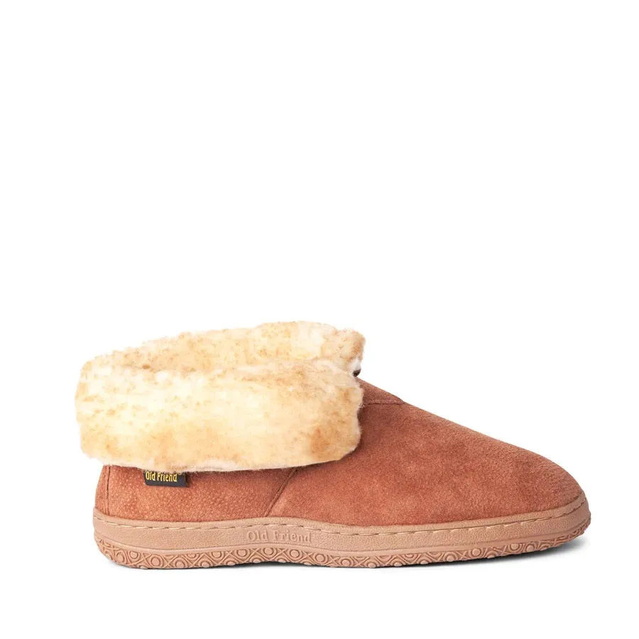 'Old Friend Footwear' Men's Bootee Slipper - Chestnut (Wide)