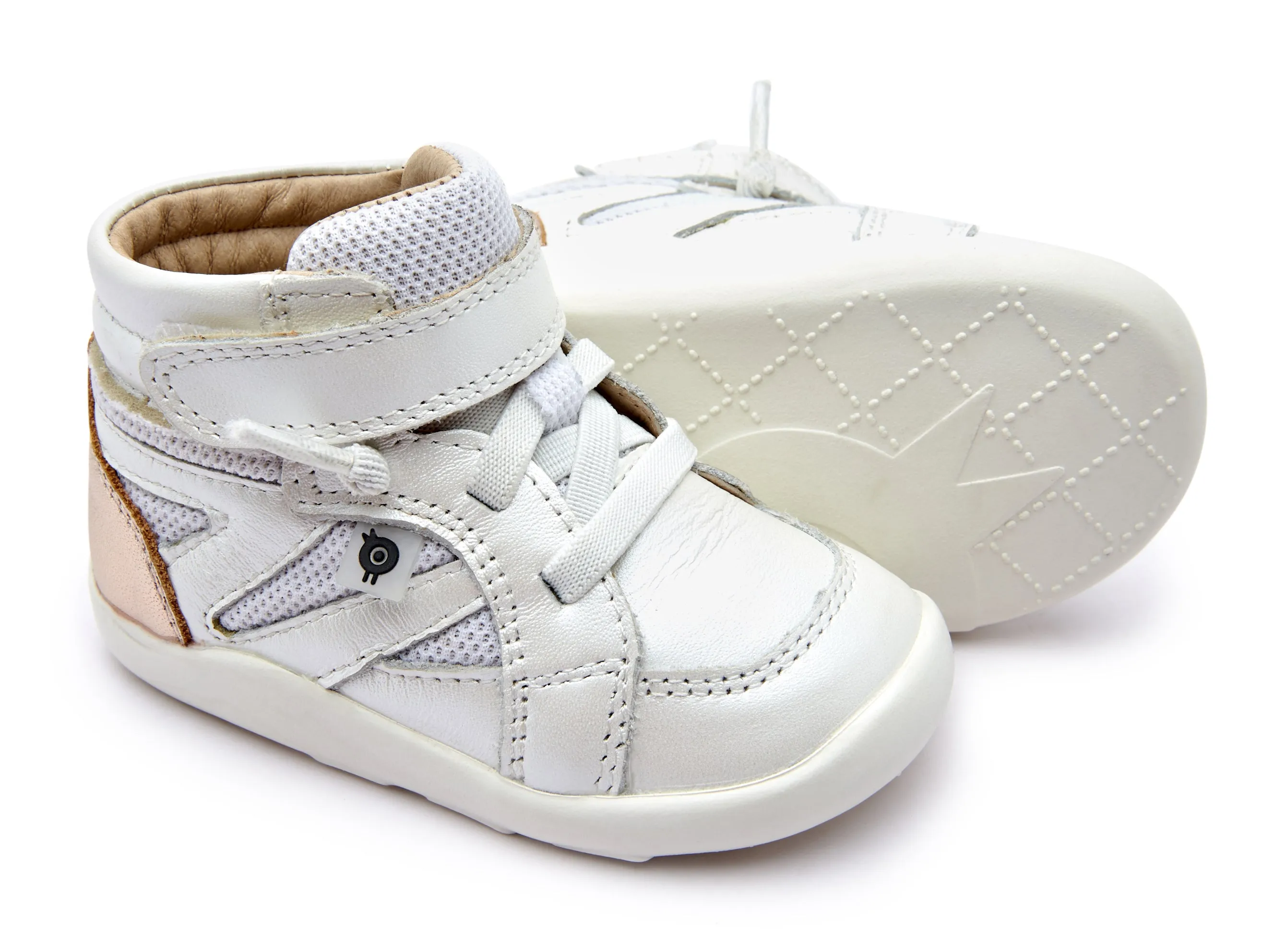 Old Soles Girl's 8002 High Ground Sneakers - Nacardo Blanco/Copper