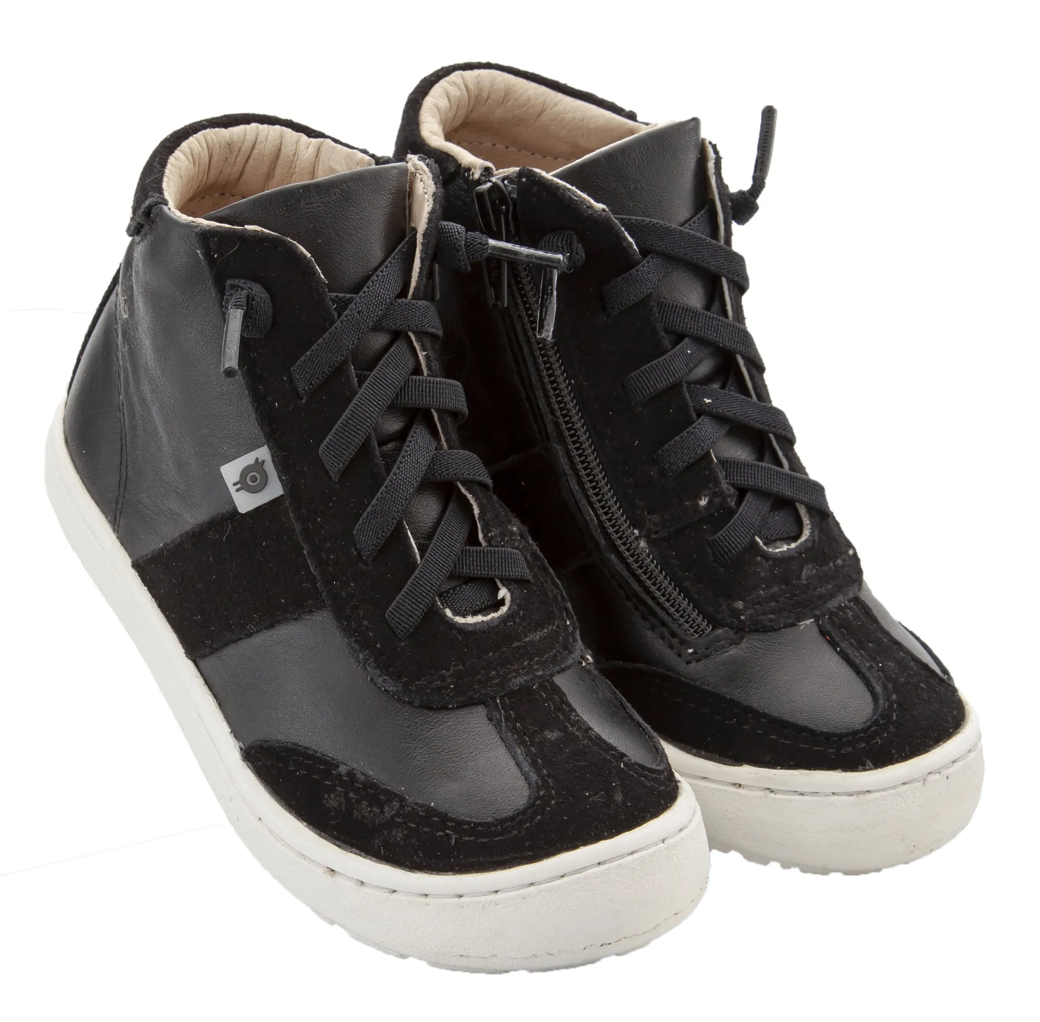 Old Soles Girl's & Boy's 9001 Travel High Top Leather Sneakers - Black/Black Suede