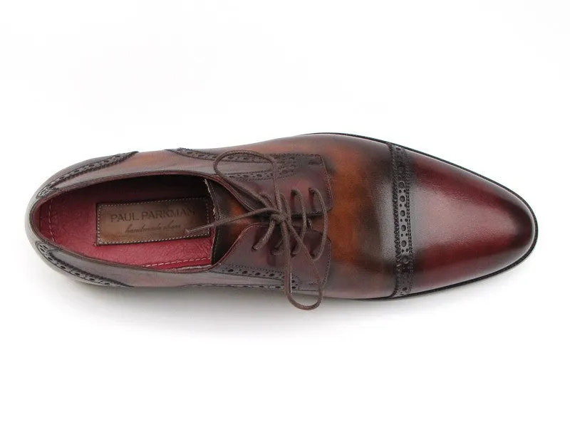 Paul Parkman Men's Bordeaux / Tobacco Derby Shoes Leather Upper And Leather Sole