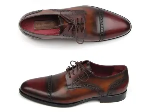 Paul Parkman Men's Bordeaux / Tobacco Derby Shoes Leather Upper And Leather Sole