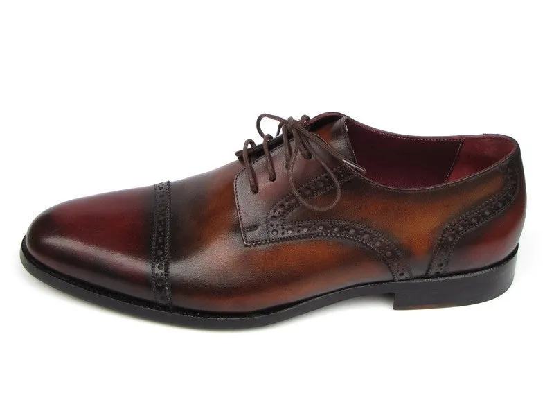 Paul Parkman Men's Bordeaux / Tobacco Derby Shoes Leather Upper And Leather Sole