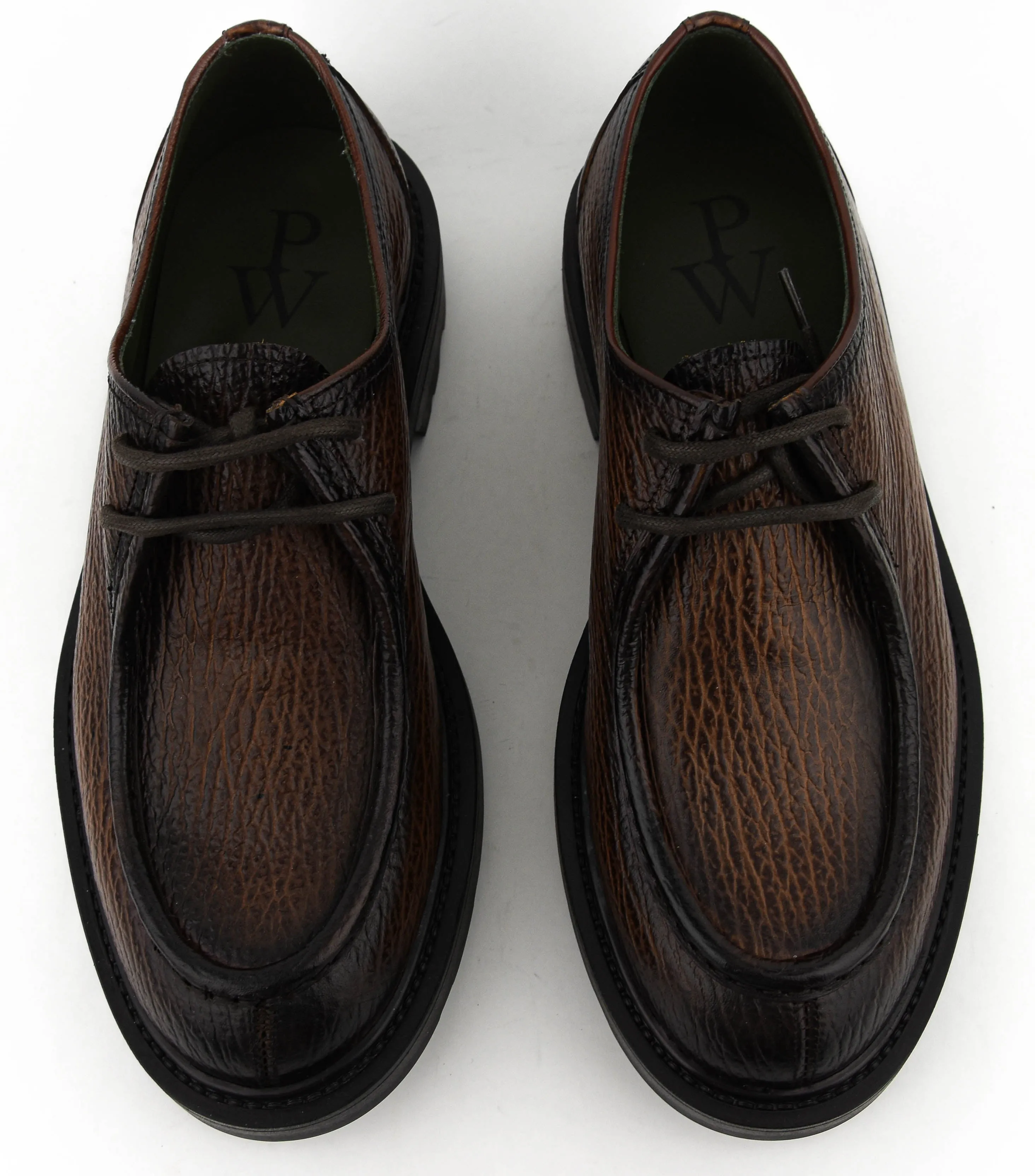 PAUL WARMER CLASSIC DERBY SHOES SHARK BROWN