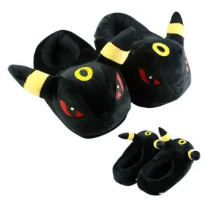 Pokemon plush Slippers Black Eevee soft toy shoes indoor