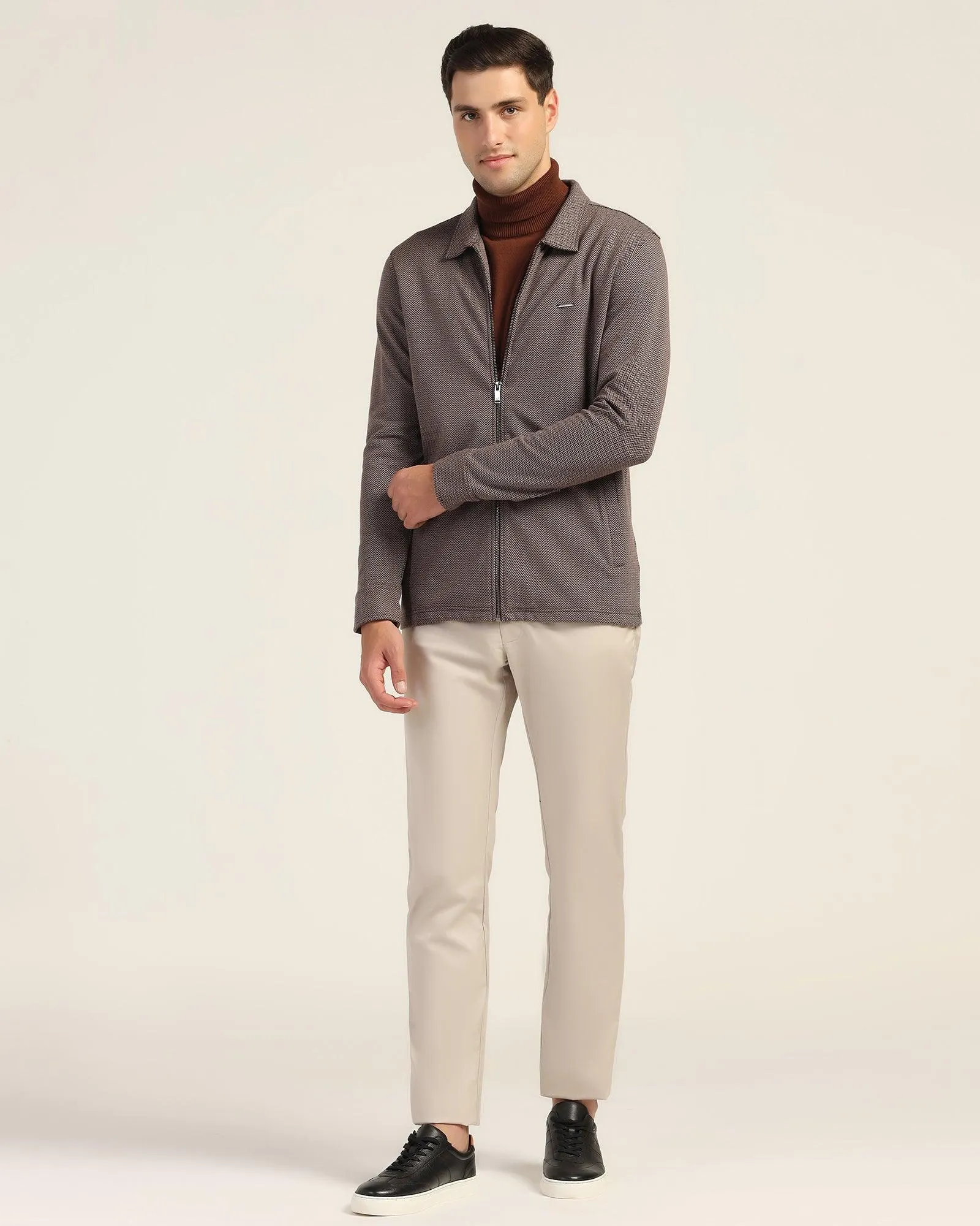 Polo Brown Structure Sweatshirt - Herring